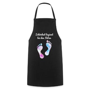 Fußpflege Pediküre Podologe Nagelstudio Geschenk - Kochschürze - Schwarz - Vorne - AI Model Male 185 dark (185cm)