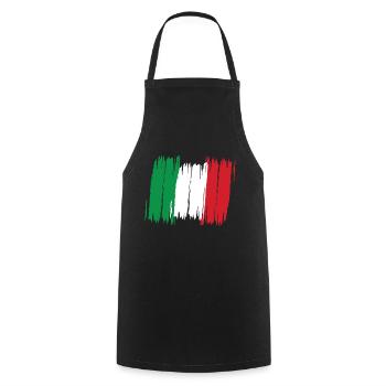 Italy flag - Cooking Apron - black - Front - AI Model Male 185 dark (185cm)
