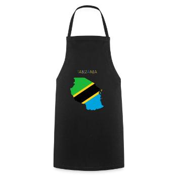 Drapeau de la Tanzanie - Art Design - Tablier de cuisine - noir - Devant - AI Model Male 185 dark (185cm)