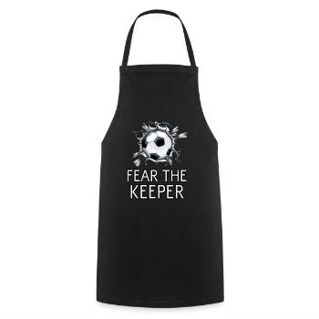 Gardien de but drôle disant football - Tablier de cuisine - noir - Devant - AI Model Male 185 dark (185cm)