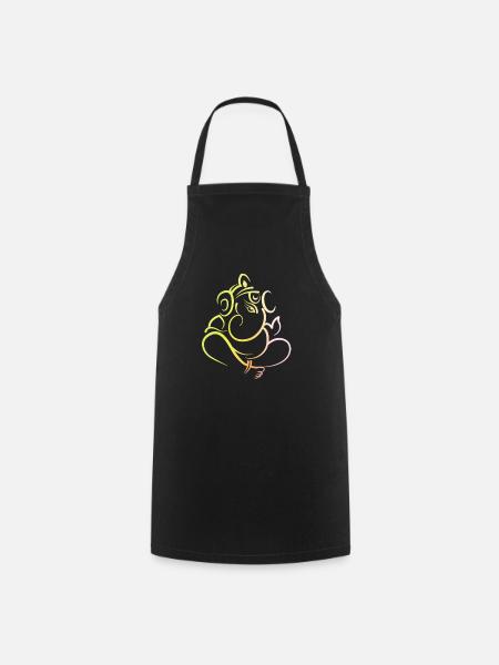 Ganesh Indian elephant god - Cooking Apron - black