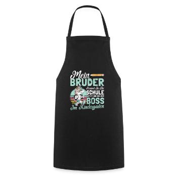 Kindergarten Start Geschwister Bruder Geschenk - Kochschürze - Schwarz - Vorne - AI Model Male 185 dark (185cm)