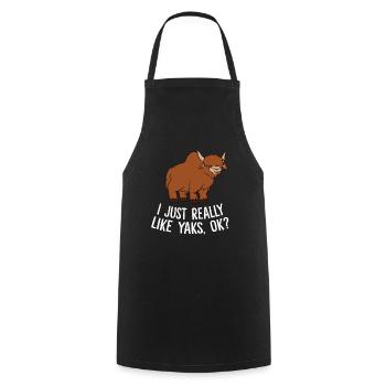 I Just Really Like Yaks, Ok Cute Yak - Cooking Apron - black - Front - AI Model Male 185 dark (185cm)