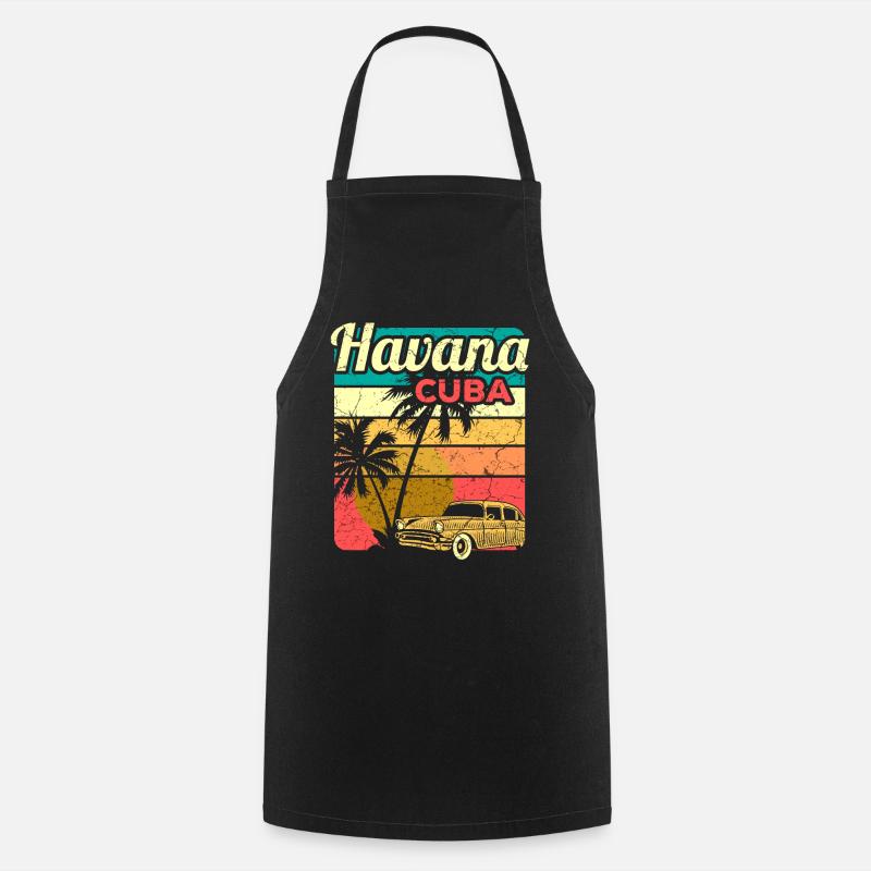 Cuba Caraïbes Vacances cubaines Vacances latines - Tablier de cuisine - noir