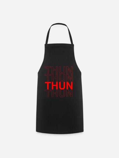 THUN Design - Rote Schriftkunst - Kochschürze - Schwarz