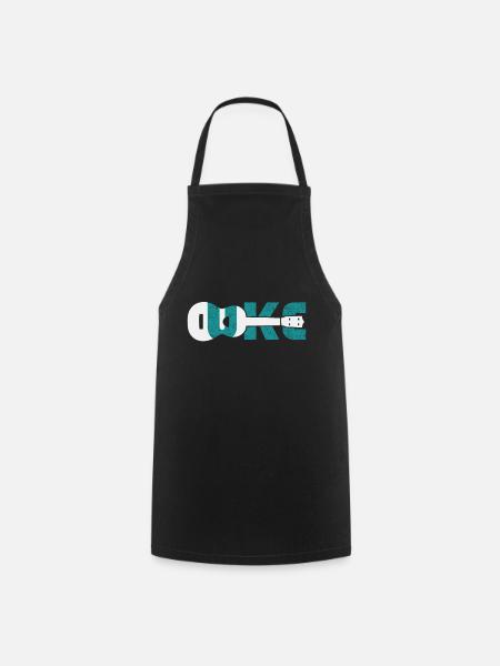 ukulele - Cooking Apron - black