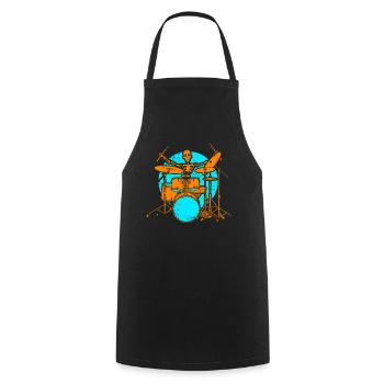 Skelet drummer drums drummers Halloween - Cooking Apron - black - Front - AI Model Male 185 dark (185cm)