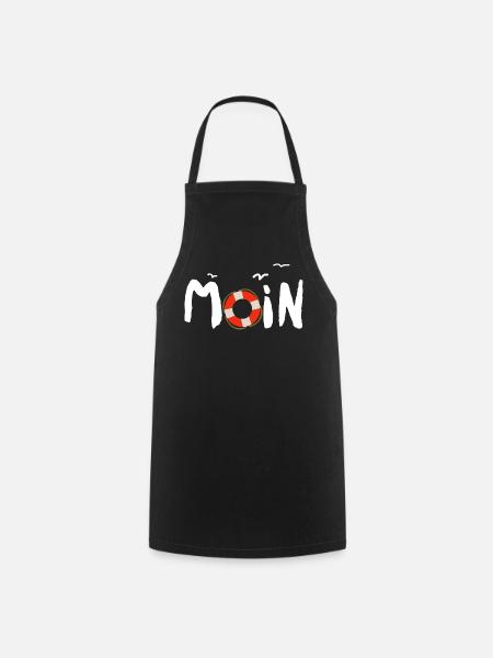 Moin Möwe Rettungsring nordisch - Kochschürze - Schwarz