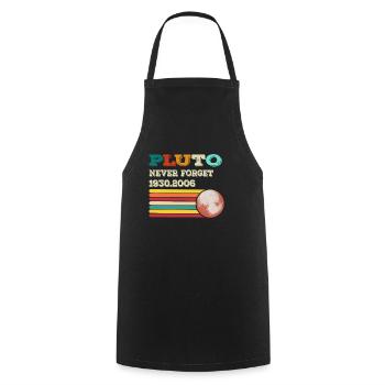 Never Forget Pluto Retro Style Funny Space Science - Kochschürze - Schwarz - Vorne - AI Model Male 185 dark (185cm)