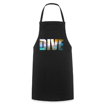 DIVE Geschenkidee für Taucher Tauchen scuba diving - Kochschürze - Schwarz - Vorne - AI Model Male 185 dark (185cm)
