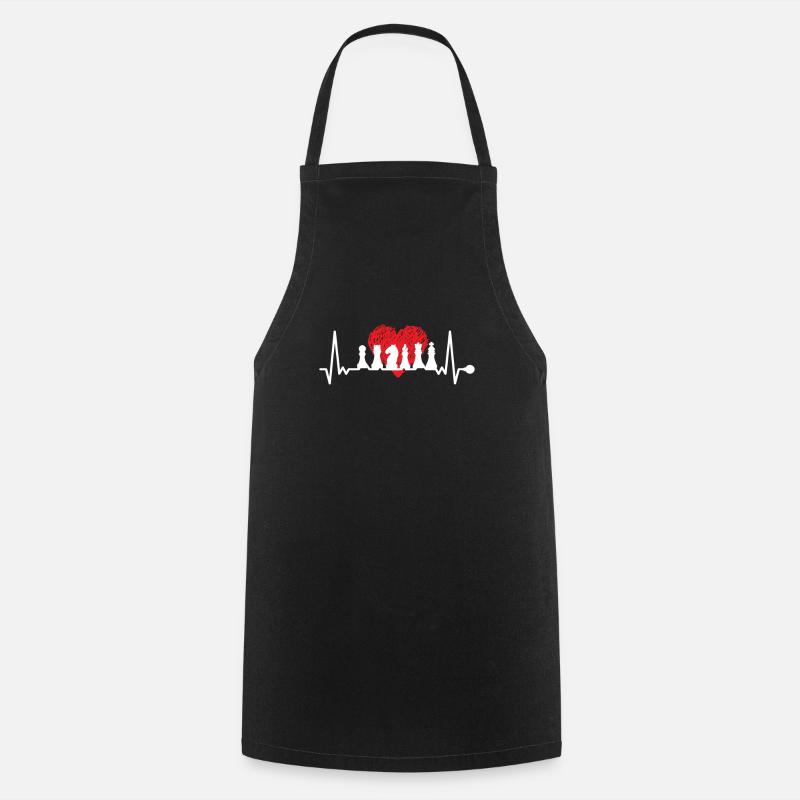 Chess heartbeat chess master chess player pulse - Cooking Apron - black
