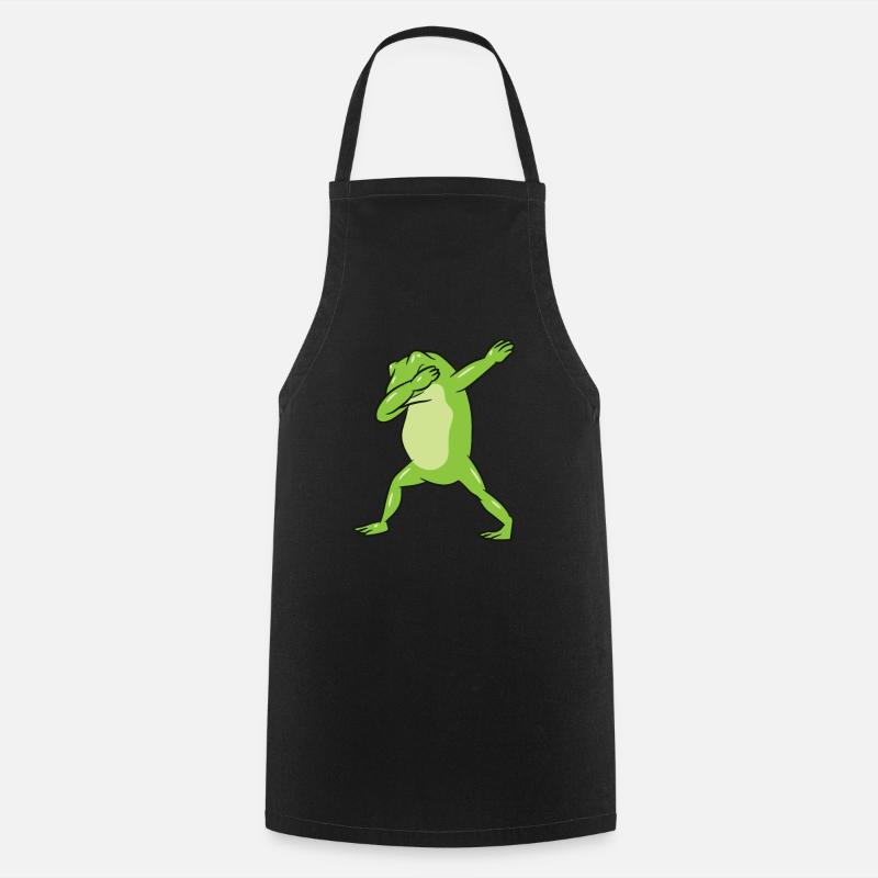 Cute Dabbing Frog Funny Frog Dab Funny Frog - Cooking Apron - black