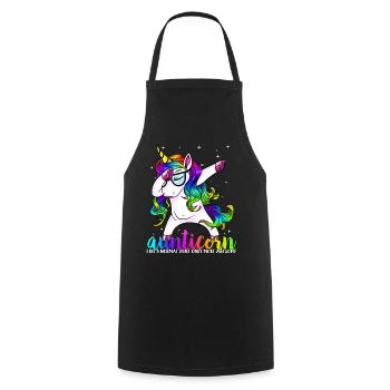 Aunticorn Like A Normal Aunt Only Awesome - Cooking Apron - black - Front - AI Model Male 185 dark (185cm)