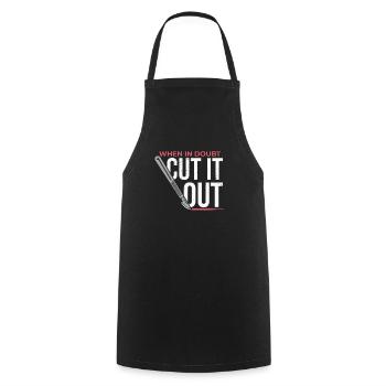 When In Doubt Cut It Out Surgeon Scalpel - Cooking Apron - black - Front - AI Model Male 185 dark (185cm)
