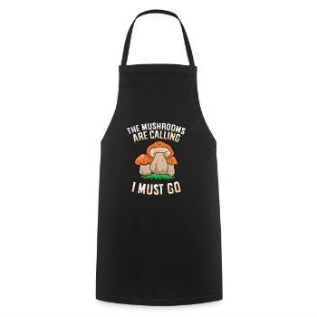 Mycology Foraging The Mushrooms Are Calling And I - Cooking Apron - black - Front - AI Model Male 185 dark (185cm)