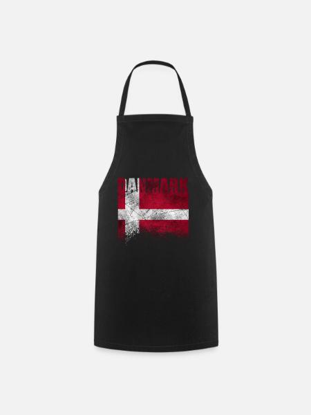Danemark drapeau drapeau danois scandinavie vacances - Tablier de cuisine - noir