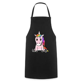 Unicorn Mythical Creatures Children Baby - Cooking Apron - black - Front - AI Model Male 185 dark (185cm)