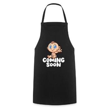 Funny Gift For Expectative Parents & Pregnant Women - Cooking Apron - black - Front - AI Model Male 185 dark (185cm)