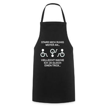 Rollstuhlfahrer Rollifahrer Humor Spruch Inklusion - Kochschürze - Schwarz - Vorne - AI Model Male 185 dark (185cm)