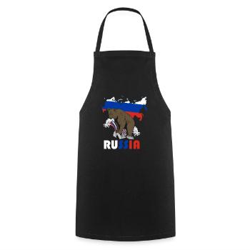 Russia bear design with map and flag - Cooking Apron - black - Front - AI Model Male 185 dark (185cm)