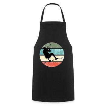 KITE Kite Kiteboard Kitesurf Retro - Tablier de cuisine - noir - Devant - AI Model Male 185 dark (185cm)
