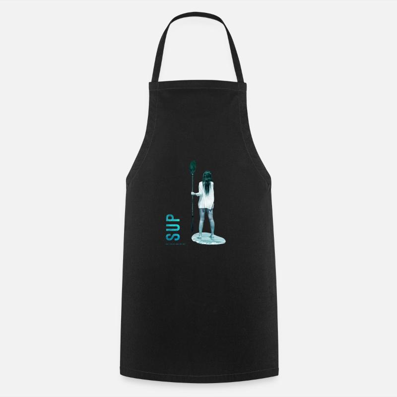 Silhouette SUP en bord de mer - Tablier de cuisine - noir