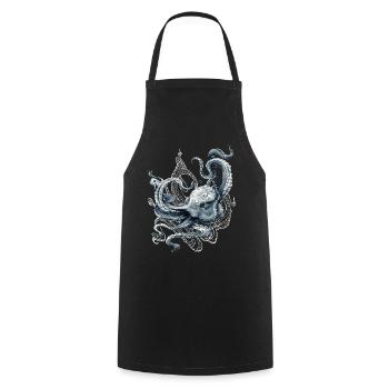 Octopus Realistic Blue Ocean Octopus Squid - Cooking Apron - black - Front - AI Model Male 185 dark (185cm)
