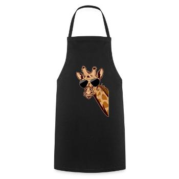 Angry giraffe safari africa savanna zoo keeper zoo - Cooking Apron - black - Front - AI Model Male 185 dark (185cm)