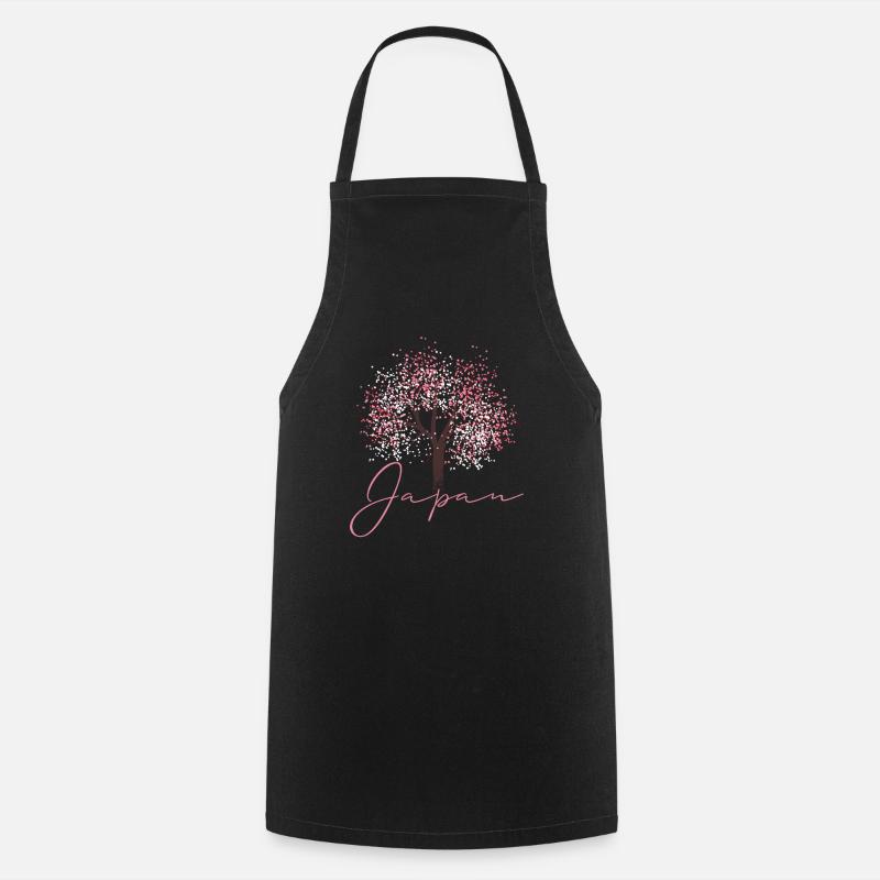 Japanese Cherry Blossom - Cooking Apron - black