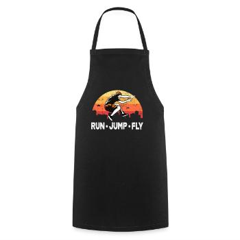 Parkour Run Jump Fly - Cooking Apron - black - Front - AI Model Male 185 dark (185cm)