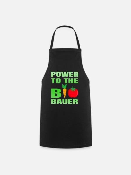 Landwirt Öko Power to the Bio Biobauer - Kochschürze - Schwarz