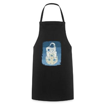 Astronaute Retro Universe Vintage Space Indie - Tablier de cuisine - noir - Devant - AI Model Male 185 dark (185cm)