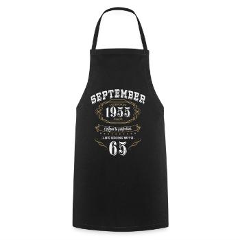 65 Birthday Aged To Perfection 1955 Gift - Cooking Apron - black - Front - AI Model Male 185 dark (185cm)