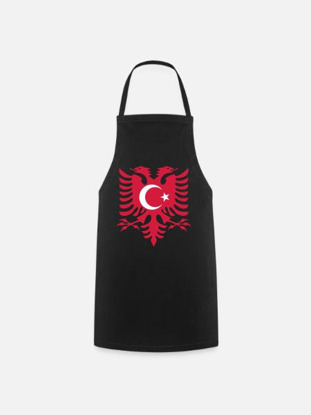 Drapeau Albanie Turquie - Tablier de cuisine - noir
