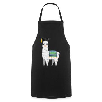 Bachelor Master Degree Llama Alpaca - Cooking Apron - black - Front - AI Model Male 185 dark (185cm)