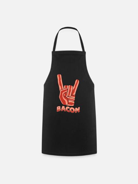 Bacon Rock Musik Rebell Frühstück Grillen - Kochschürze - Schwarz