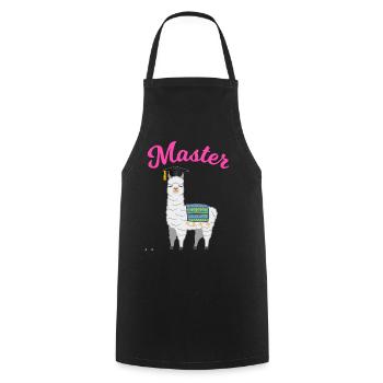 Master's degree graduation Llama Alpaca gift - Cooking Apron - black - Front - AI Model Male 185 dark (185cm)