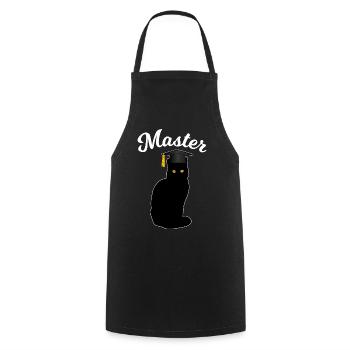 Master Studium Katze Lustiges Abschluss Geschenk - Kochschürze - Schwarz - Vorne - AI Model Male 185 dark (185cm)