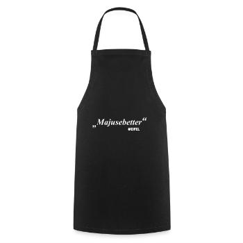 Majusebetter! Spruch aus der Eifel! - Kochschürze - Schwarz - Vorne - AI Model Male 185 dark (185cm)