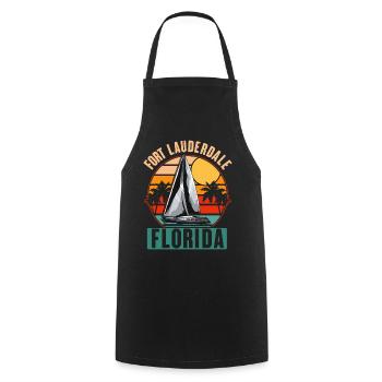 Fort Lauderdale Florida Segel Segelboot - Kochschürze - Schwarz - Vorne - AI Model Male 185 dark (185cm)
