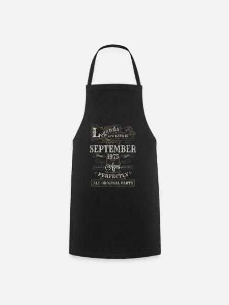Les légendes sont nées en septembre 1975 anniversaire - Tablier de cuisine - noir