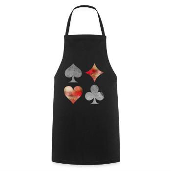 Playing cards cards deck of cards symbols gift - Cooking Apron - black - Front - AI Model Male 185 dark (185cm)