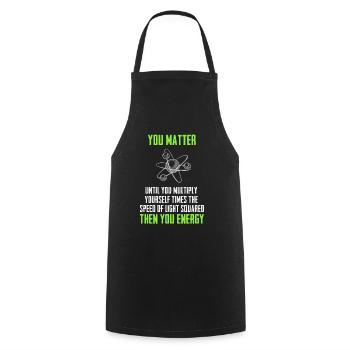 Funny Physics - Cooking Apron - black - Front - AI Model Male 185 dark (185cm)