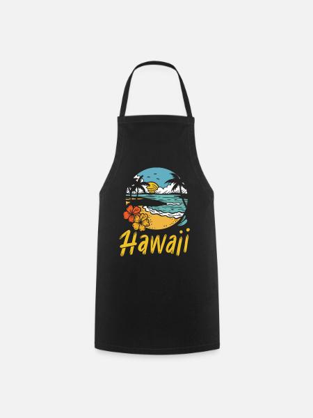 Été de surf à Hawaï - Tablier de cuisine - noir