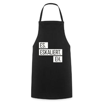 ES ESKALIERT EH ESKALATION PARTY SAUFEN LUSTIG - Kochschürze - Schwarz - Vorne - AI Model Male 185 dark (185cm)