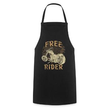 Motard américain moto indienne - Tablier de cuisine - noir - Devant - AI Model Male 185 dark (185cm)