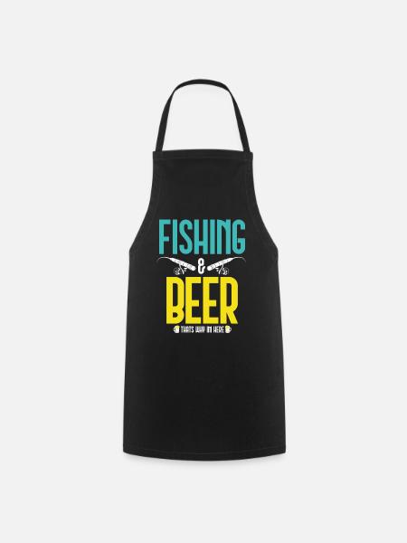 fishing fishing fishing fishing fishermen angler fish - Cooking Apron - black