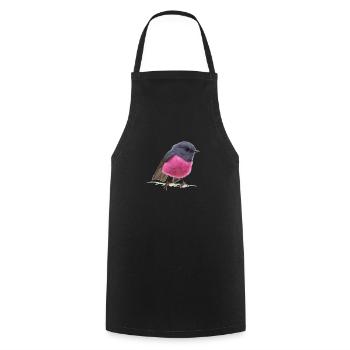 cool bird pink robin gift idea - Cooking Apron - black - Front - AI Model Male 185 dark (185cm)