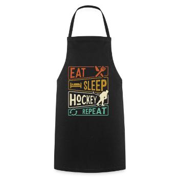 Eat Sleep Hockey Repeat - Joueur de hockey - Tablier de cuisine - noir - Devant - AI Model Male 185 dark (185cm)