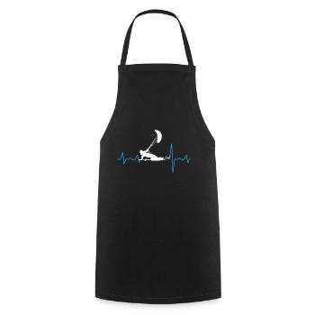 Heartbeat pulse kiting gift for kite friends - Cooking Apron - black - Front - AI Model Male 185 dark (185cm)